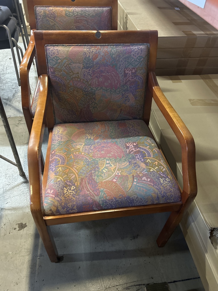 Cherry Wood Multicolored Guest Chair