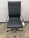 CD-309HB Zetti High Back Exec Black bonded Lthr chair, chrome base
