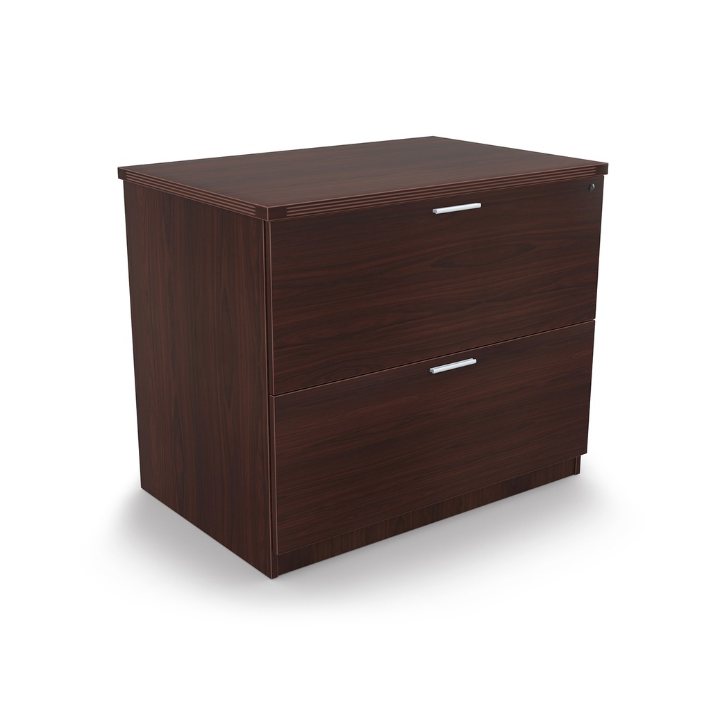 Euroline 36" 2 Dr Lateral File w/ lock Mahogany