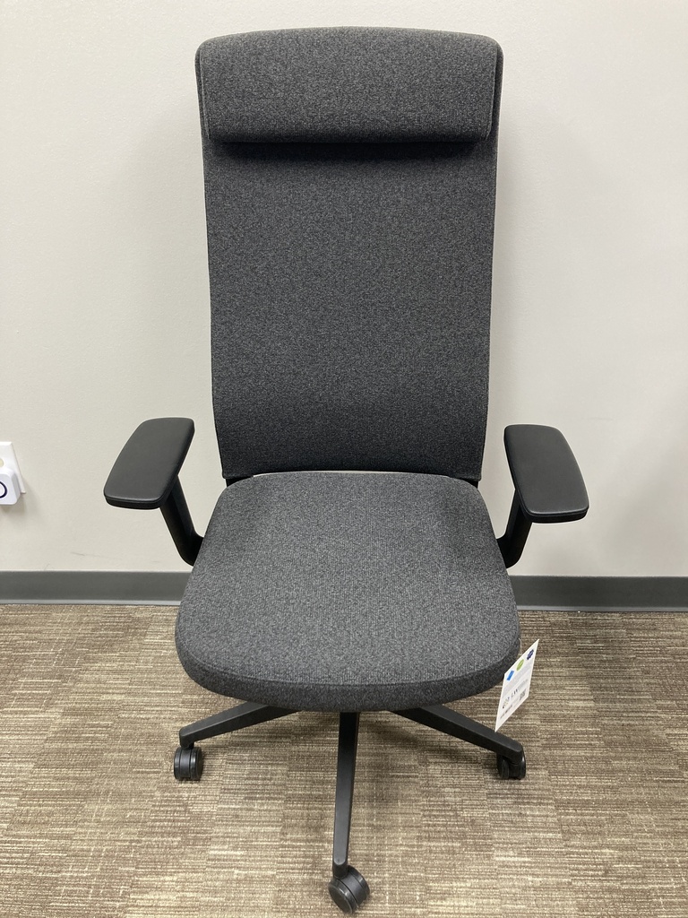 Charcoal high back Ergonomic workchair, adj arms
