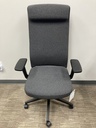 Charcoal high back Ergonomic workchair, adj arms