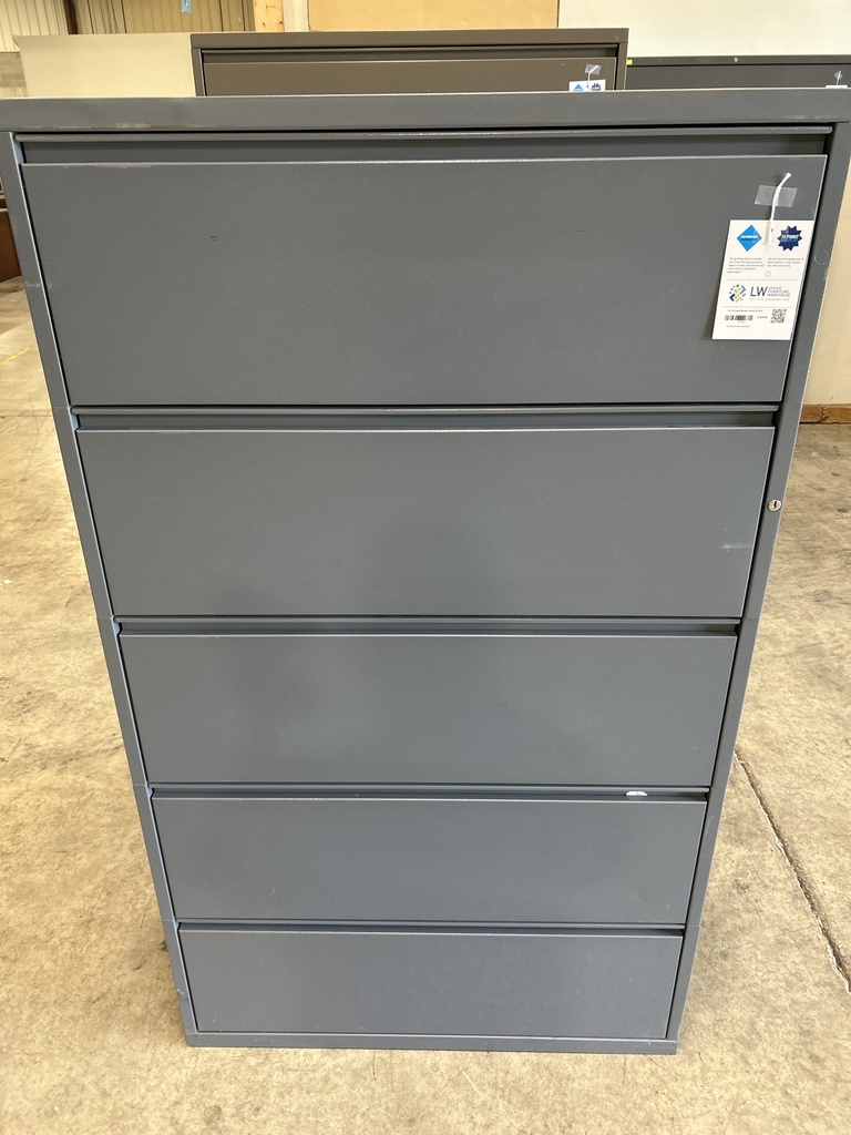 36" (5) Drawer Meridian Lateral File, Grey