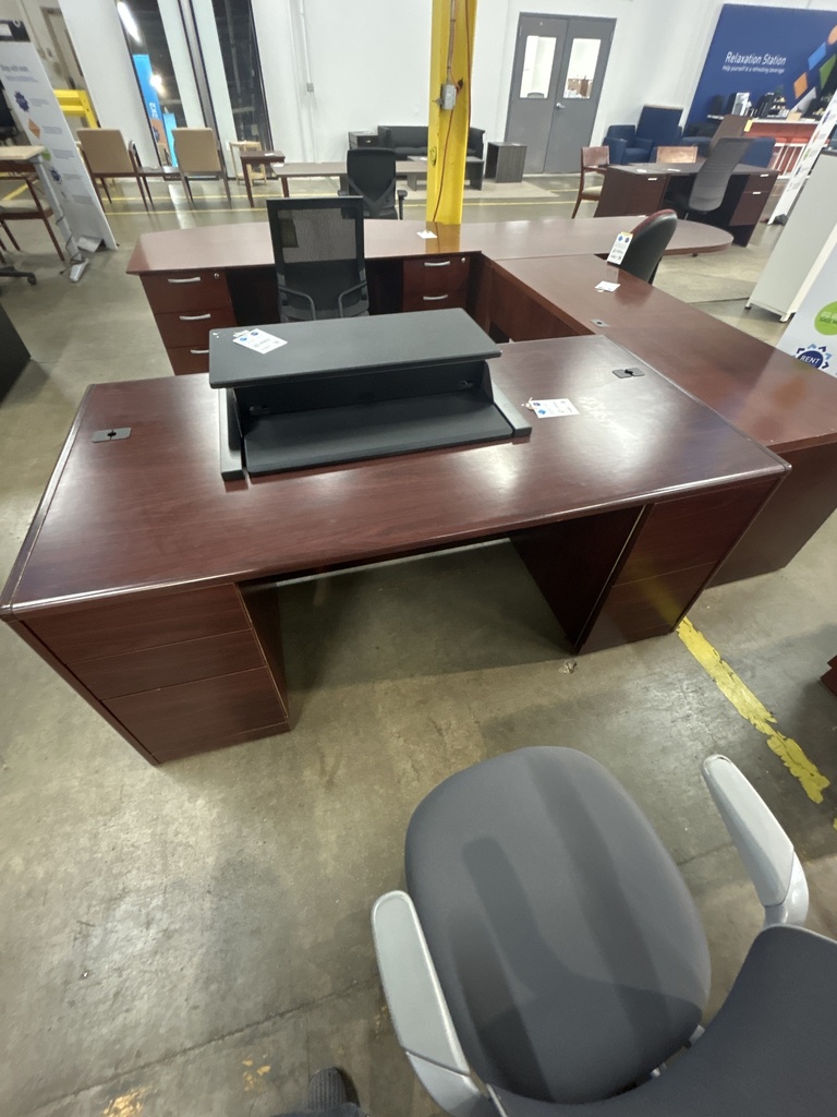 36x72 Double Ped Mahogany Desk