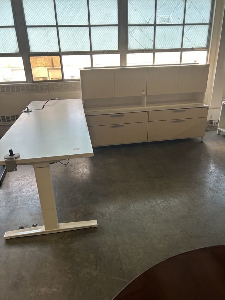 Herman Miller Suite - 29x82 Sit Stand Desk w/22x72Credenza and wall mount hutch