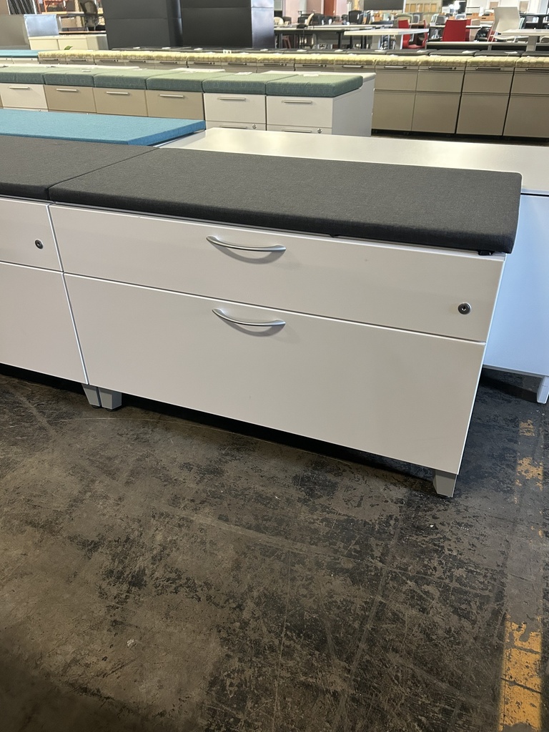 36" Hon Box/File /Bench w/ Grey Cushion