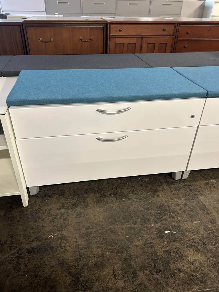36" Hon Box/File /Bench w/ Teal Cushion
