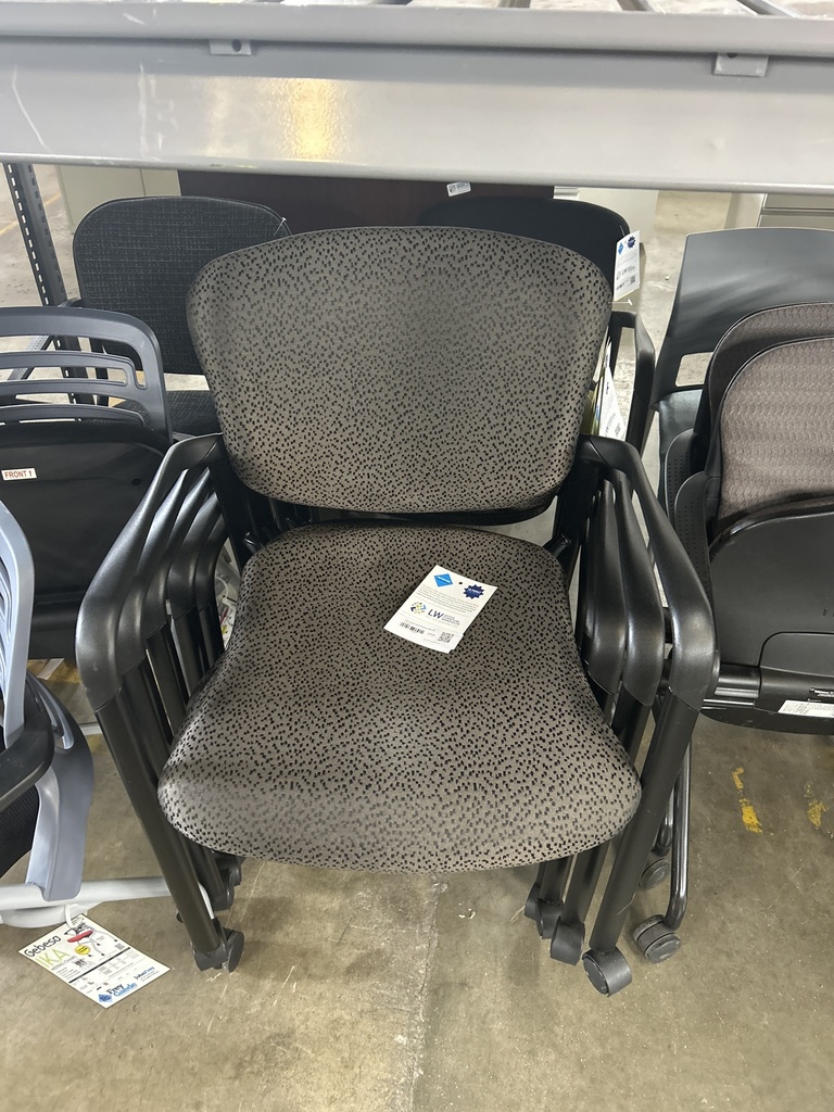 Dark Leopard Patterned Improve Side Chair w/Casters