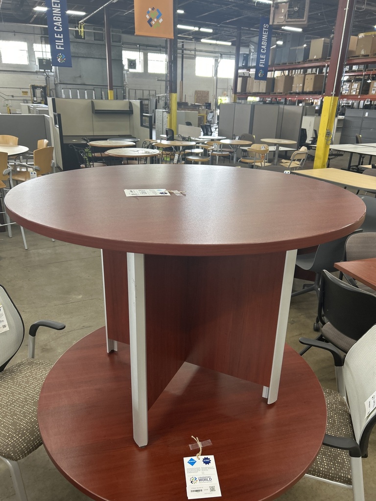 42" Mahogany Table w/Silver Trim