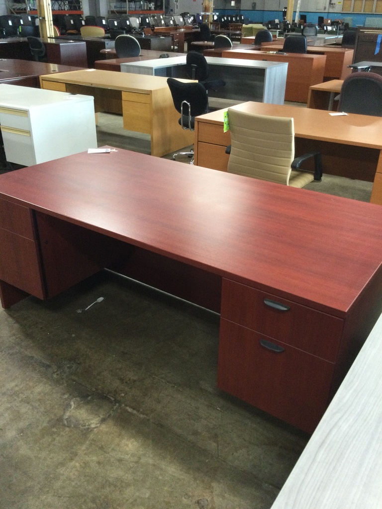 36x71 DBL Ped Desk Cherry