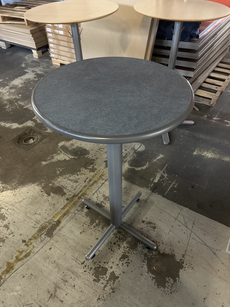 24" Round Blue and Gray Cafe Height Pub Table