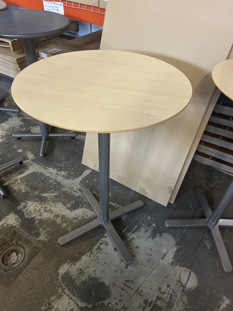 28" Round Blonde Cafe Height Pub Table