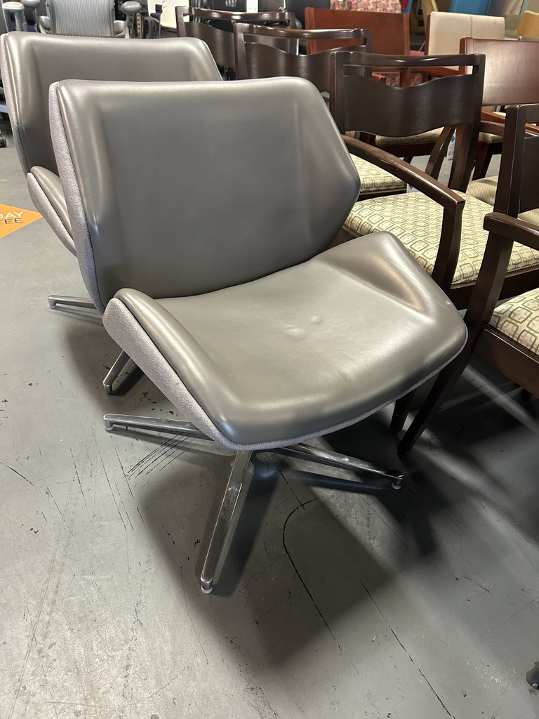 OFS Guest Chair - Grey - Leather and Fabric