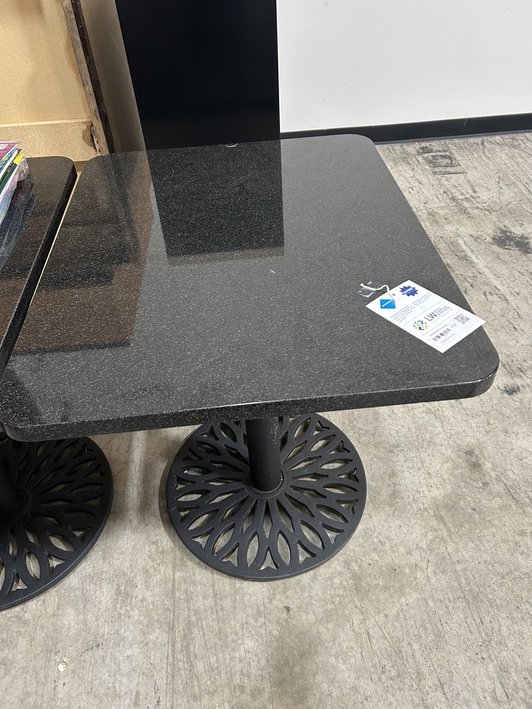 24x30 Black Marble Top Cafe Tables