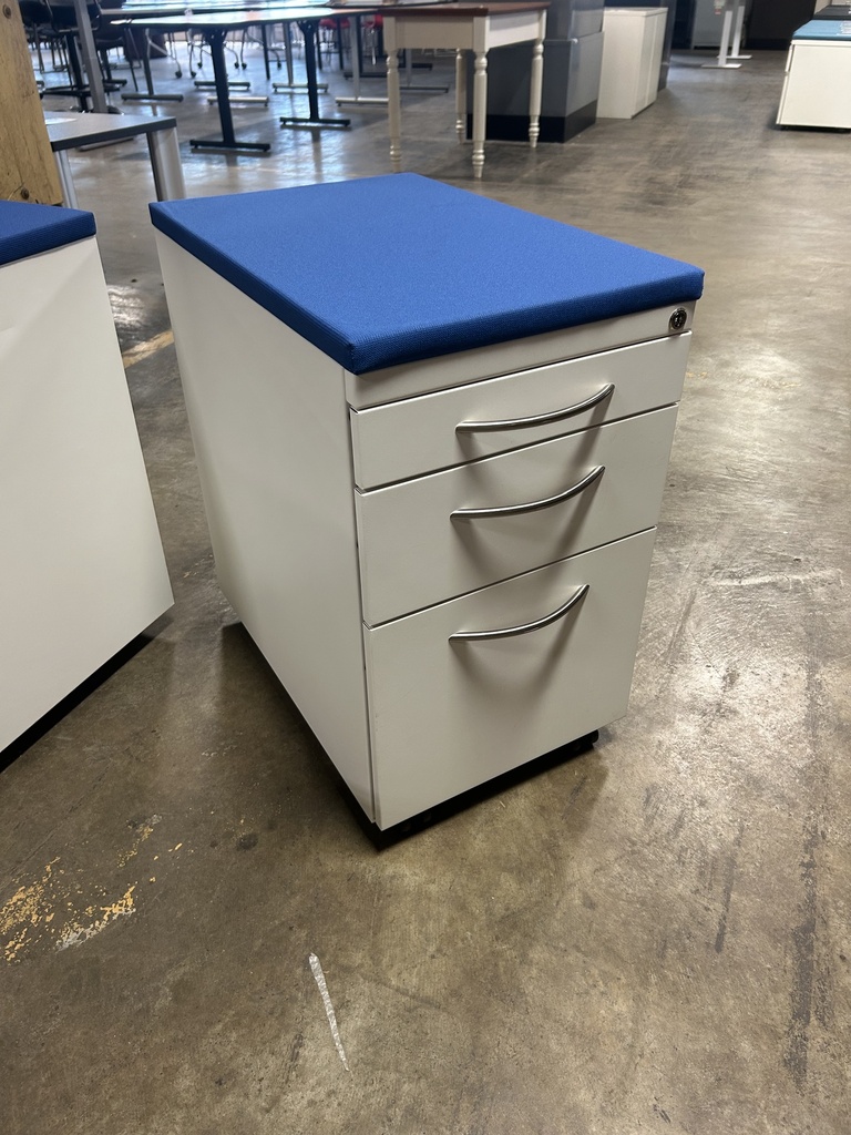 BBF Mobile Ped w/Blue Cushion Top