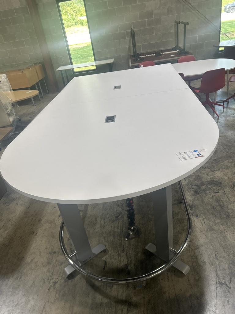 10' Steelcase Huddle Table - White w/ Power