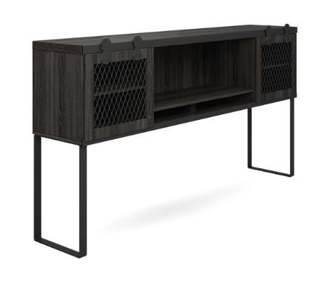 COE-OfficeSource | Palisades | Hutch with Supports & Sliding Doors-Gauntlet Grey