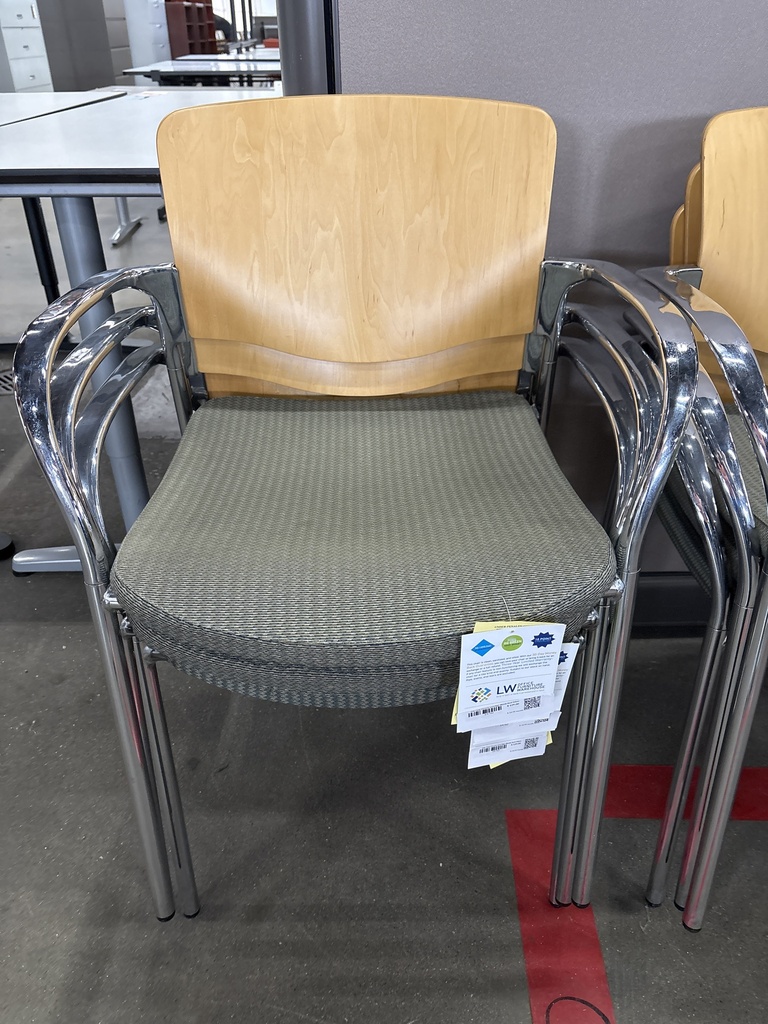 Side Chair Chrome arms/legs Blonde Back-Stlyex