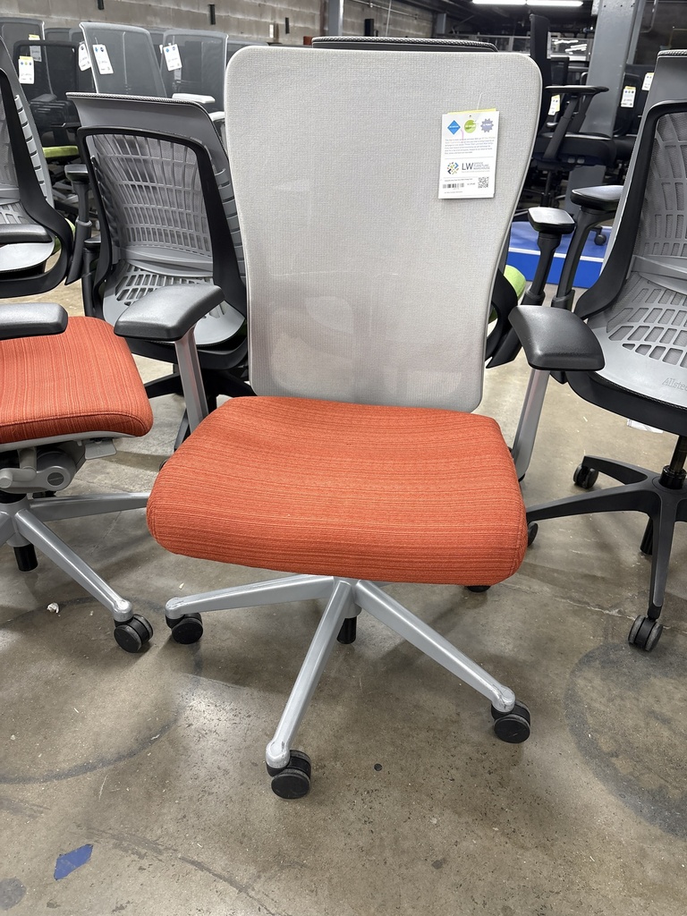 Haworth Zody Chair Grey With Orange Seat
