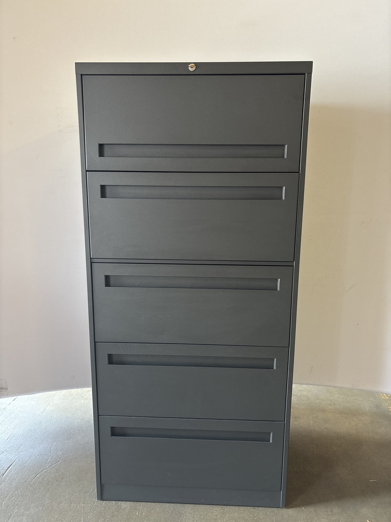 30" 5dr Steelcase lateral file cabinet - Black