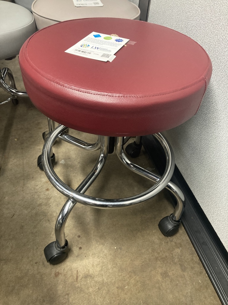 DR's Low Rolling Stool - Burgandy
