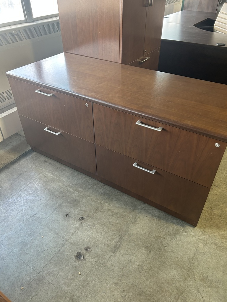 Walnut Steelcase 24x60 Dbl Lateral Credenza