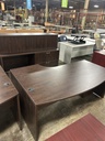 Steelcase 36x72 RH Porkchop w/BBF & 2 Drawer Lateral Credenza - Mocha