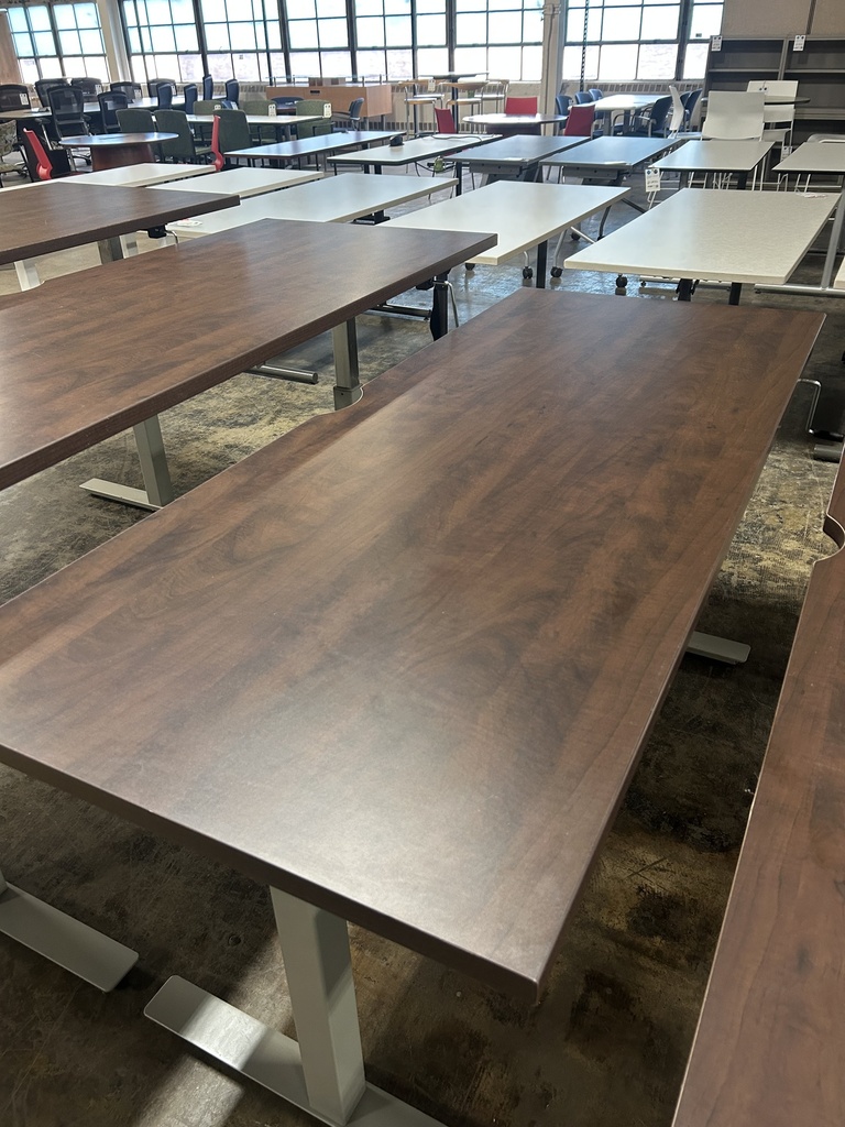 Steelcase 30x72 Mocha Hand Crank Sit-to-Stand Desk