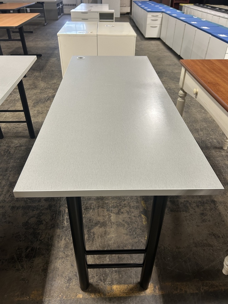 24x60 Training Table Silver Top w/Blk Base (Table Does NOT Fold)