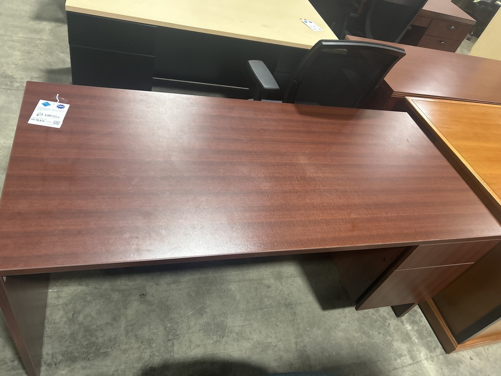 30x60 Single Ped Mahogany Desk
