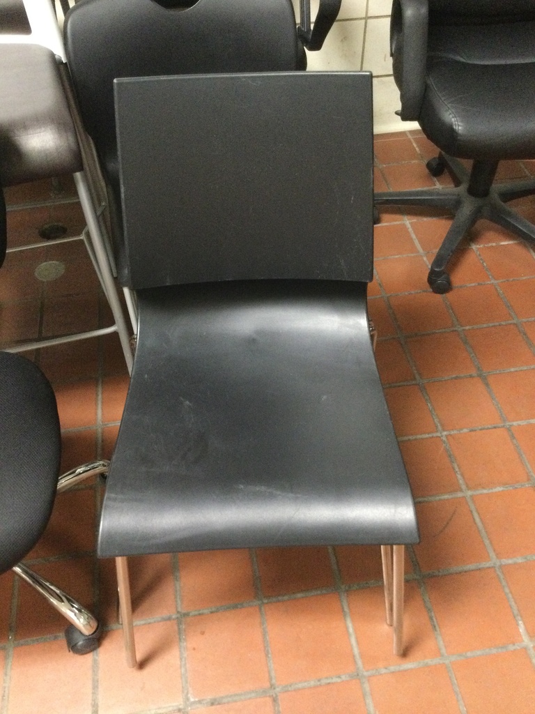 Black Stack Chair (Chrome Legs)