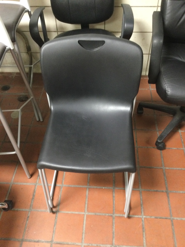 Black Stack Chair (Silver Legs)