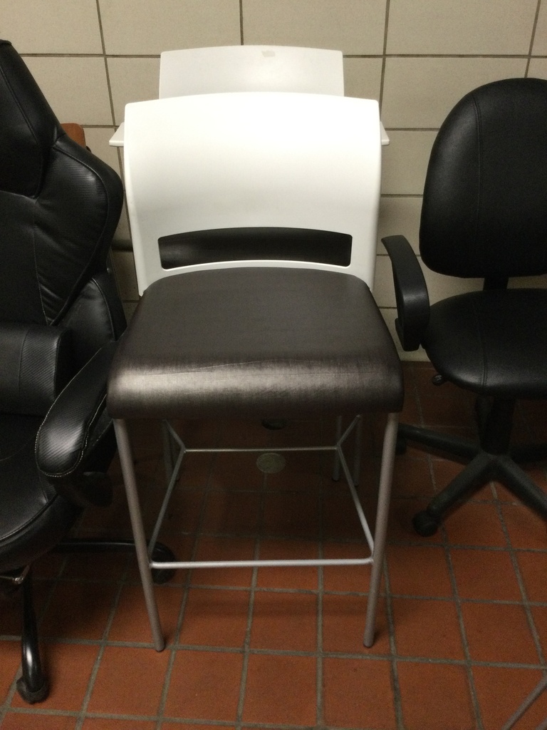 Cafe Stool - White Back w/Mocha Cushion