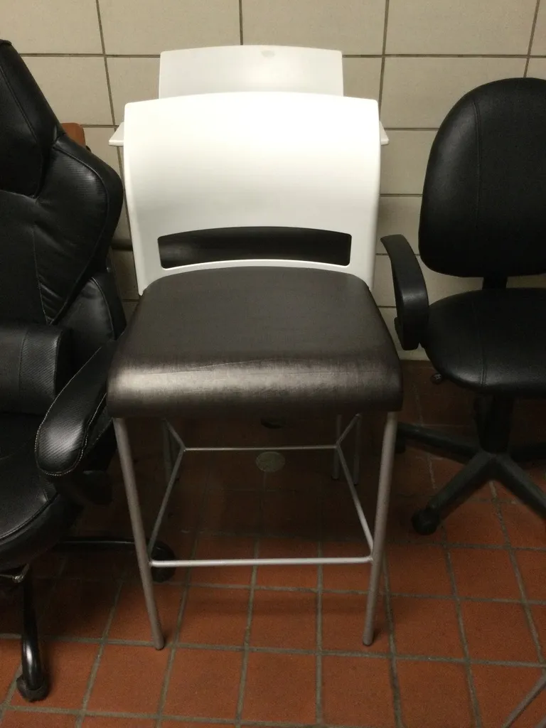 Cafe Stool - White Back w/Mocha Cushion