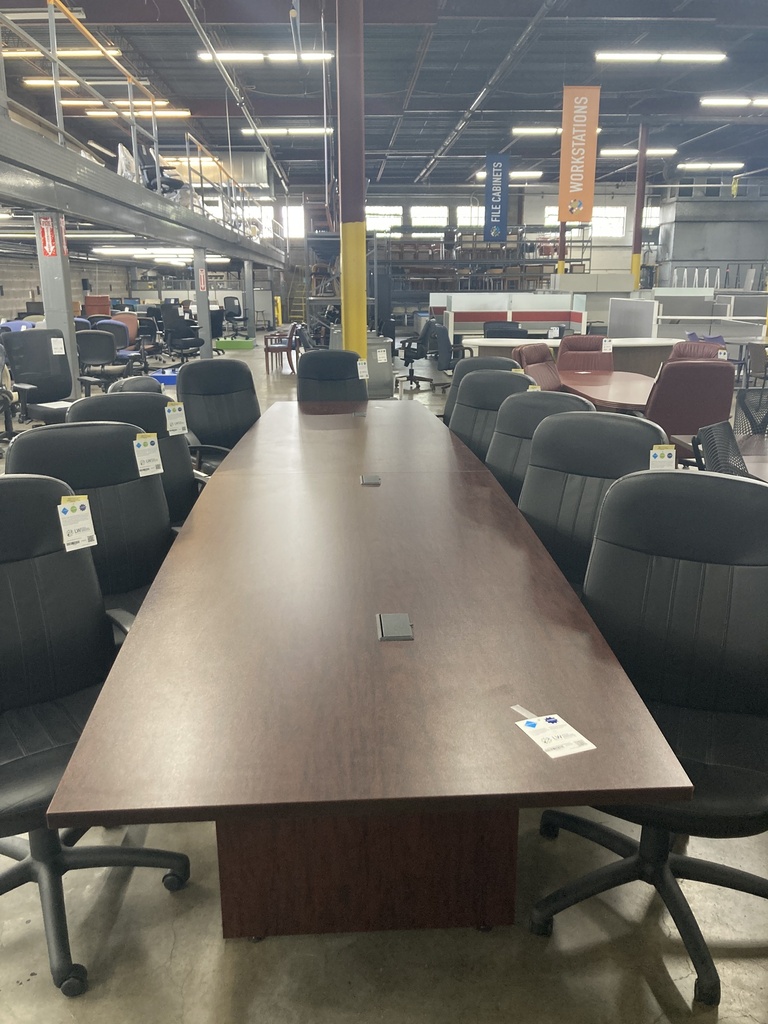 16' x 4' Powered Conference Table (Mahogany) 