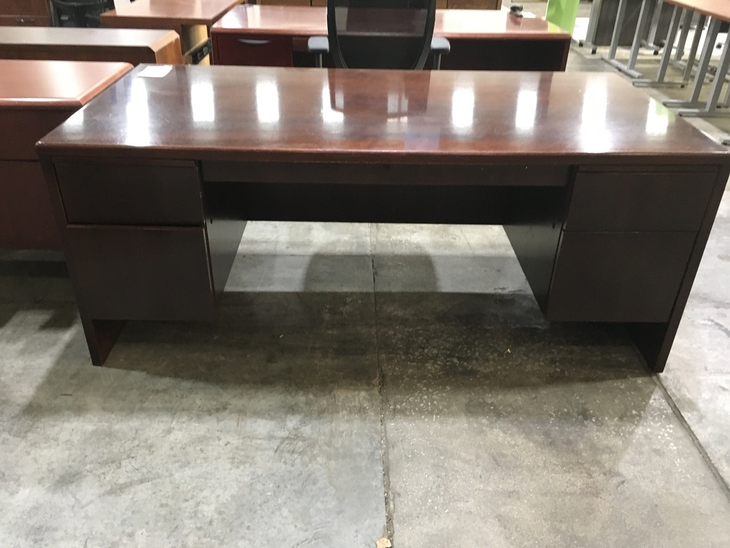 36x72 DBL Ped Desk 36x72 Mahogany
