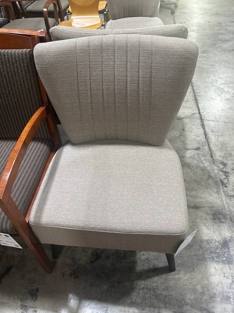 Tan Guest Chair, Black Wood Legs