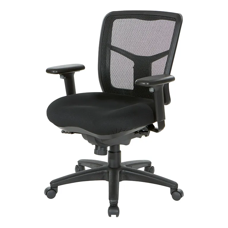 Mid Back Mesh Back Multi Function Task Chair - Black