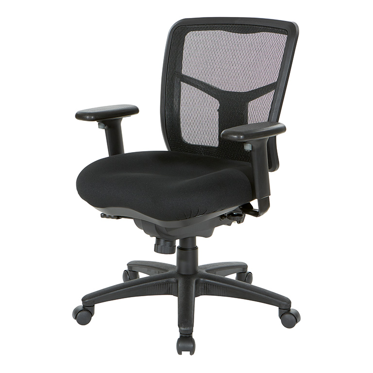 Mid Back Mesh Back Multi Function Task Chair - Black