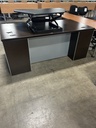36.5" x 72" Teknion Single Ped Desk - Mocha