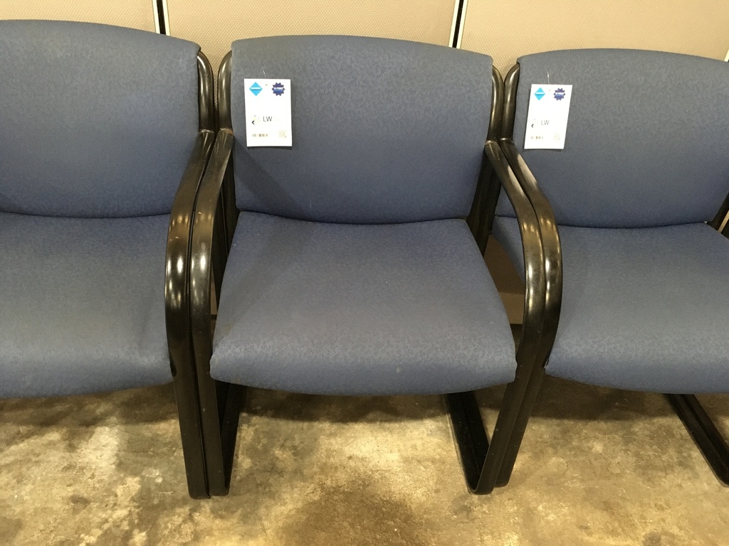 Steelcase Blue Blk Sled base side chair