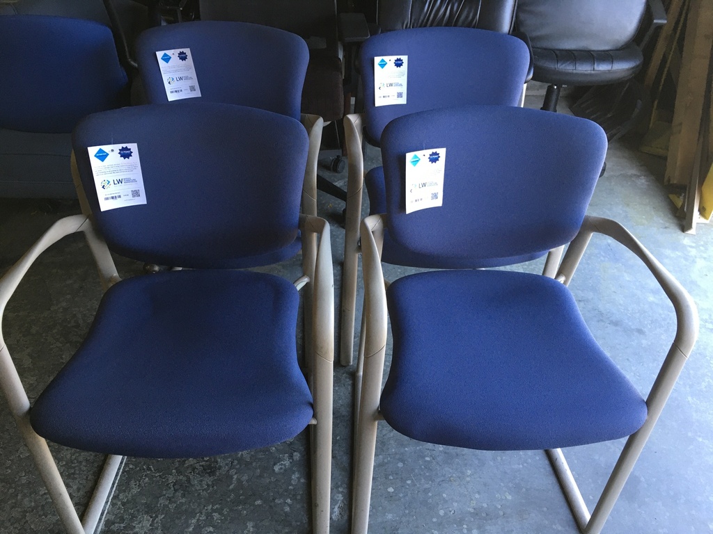 Blue Grey Sled Base Side Chair