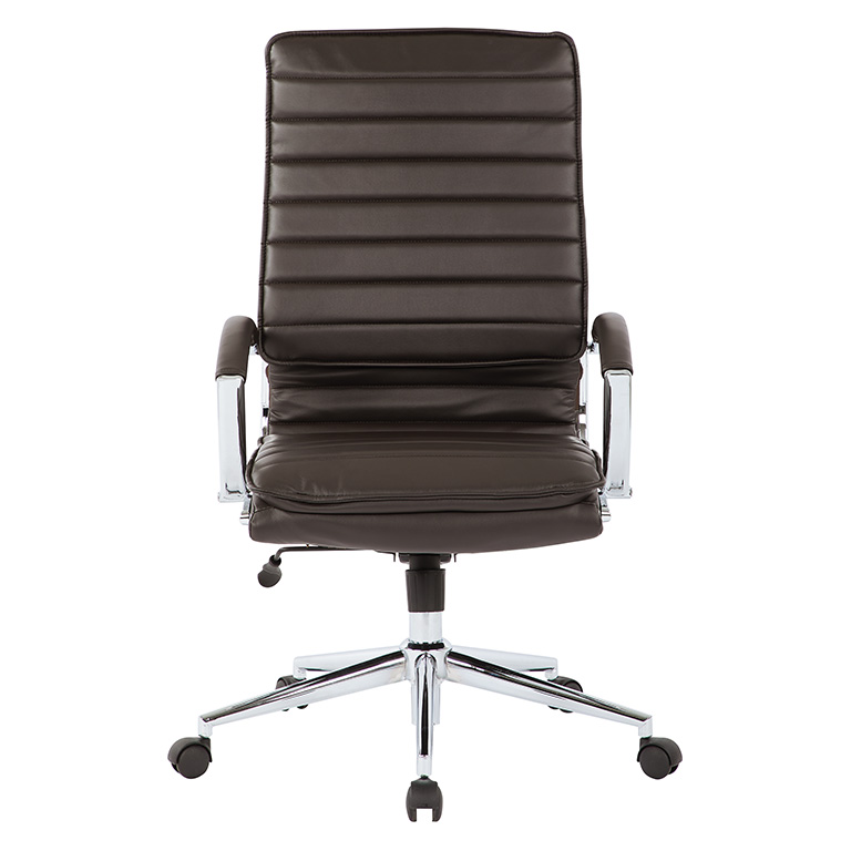 High Back Espresso Vinyl Conference Chair, Chrome Base