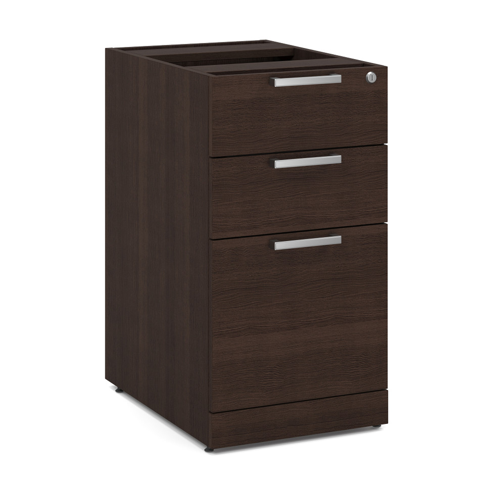 Laminate | 3 Drawer Deluxe Full Pedestal - Box/Box/File- Java
