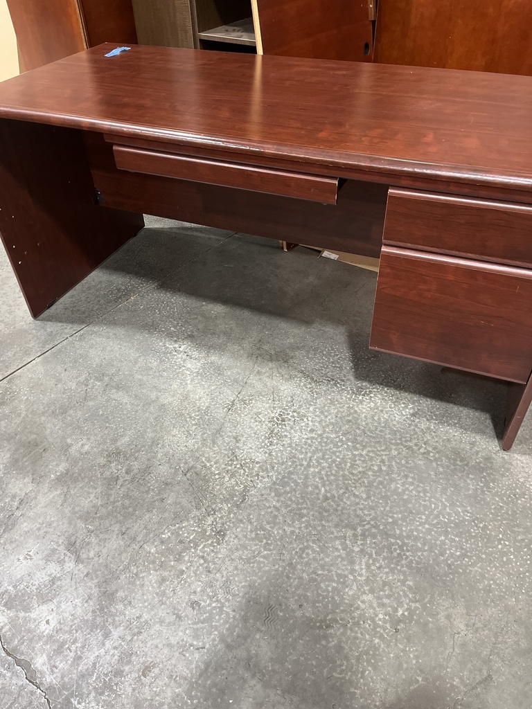 30x66 Mahogany  Desk Single Ped