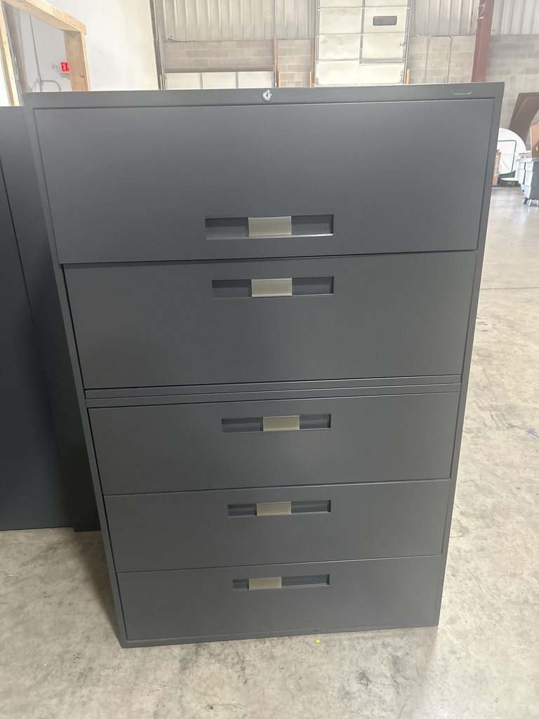 Global (5) Drawer 42" File Cabinets - Dark Grey