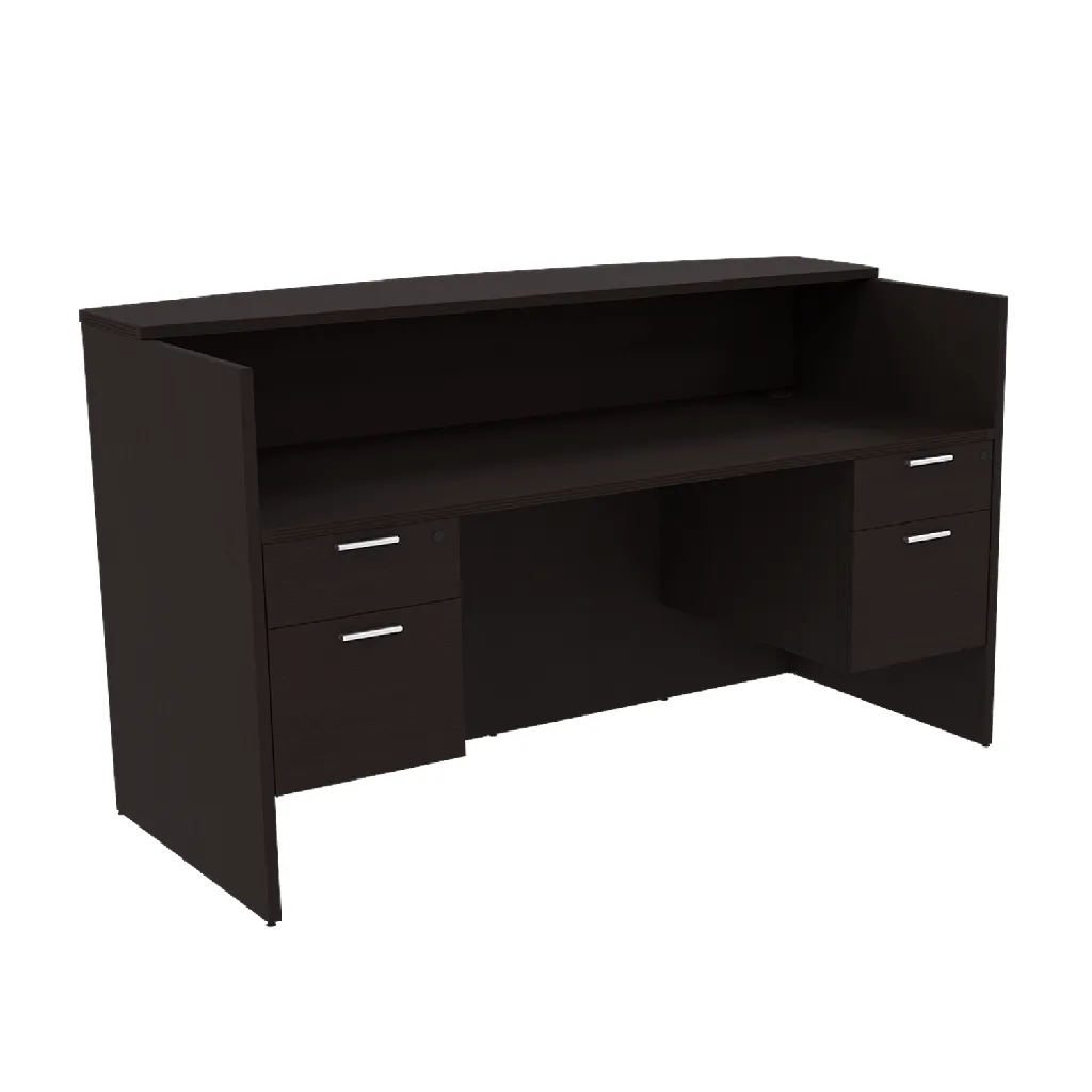 Euroline Reception Desk Dbl Ped Espresso