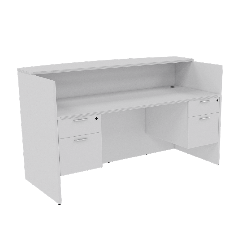 Euroline Reception Desk Dbl Ped White