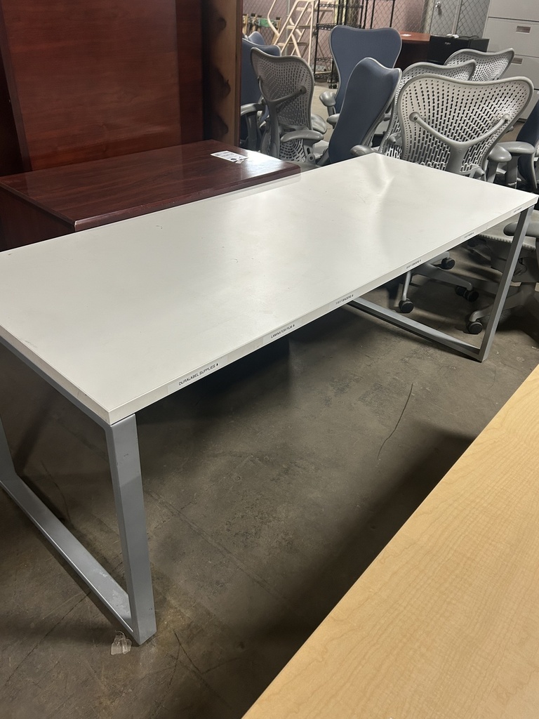 Herman Miller 30"x 72" Training Table - White Top/Metal Base