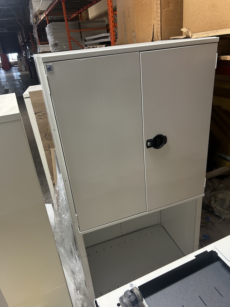 Rousseau Industrial 3 Shelf Storage Cabinet w/Open Bottom - White 