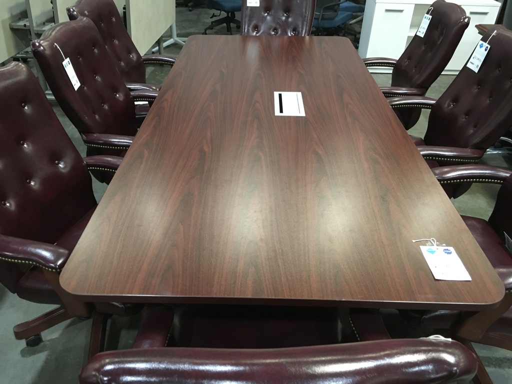 8ft Cherry Powered Conference Table